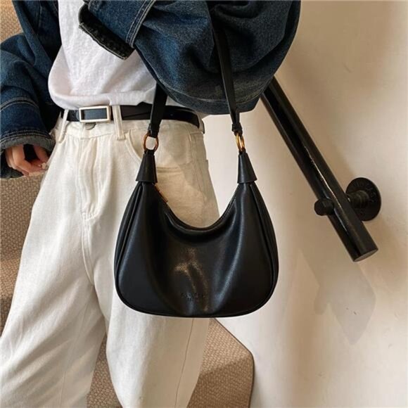 Small Shoulder Bag for Womens, Black - Picture 2 of 6